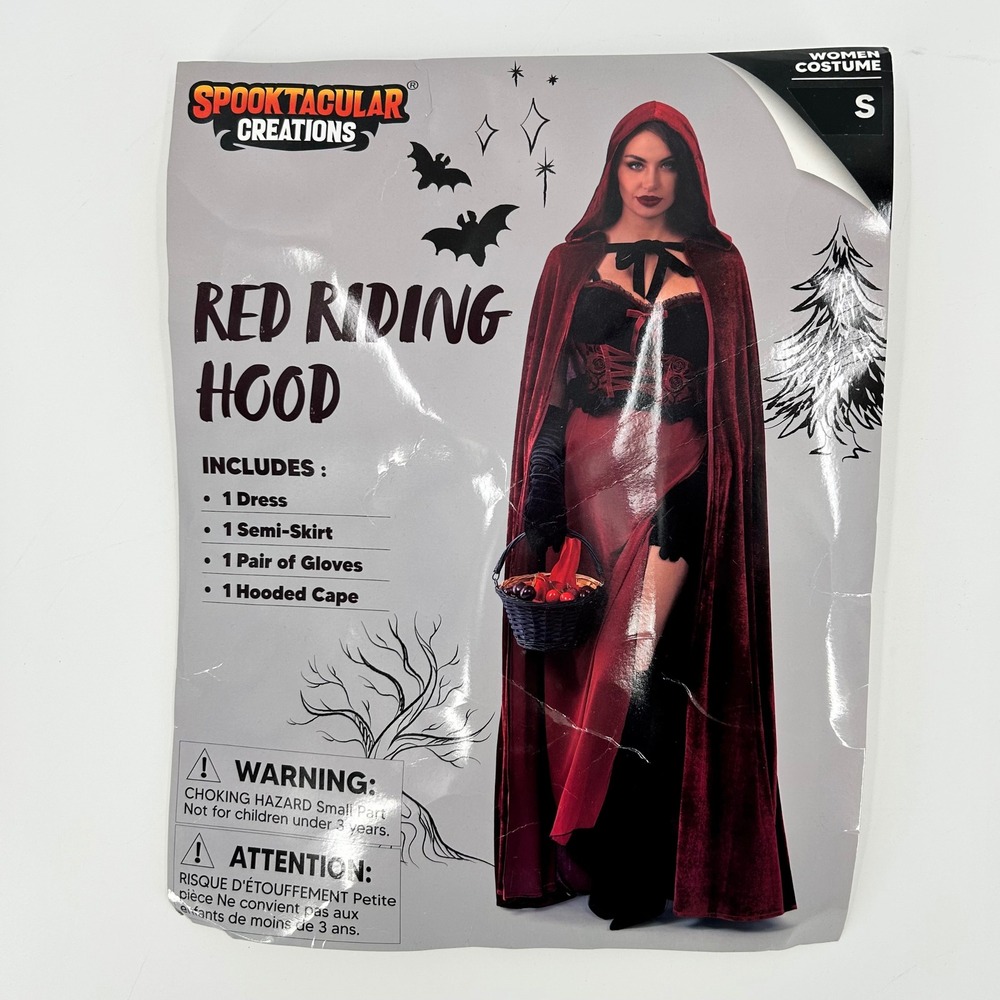 Spooktacular Creations Red Riding Hood Costume Womens Small 4pc Set 21718-S